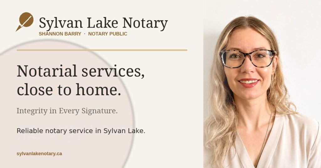 Shannon Barry Notary Public — Sylvan Lake Notary