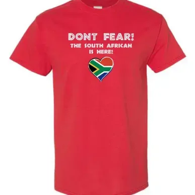Red don't fear the south african is here tshirt