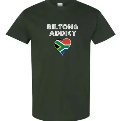 forest green biltong addict front tshirt